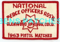 COLORADO,NATIONAL PEACE OFFICERS ASSOCIATION 1963 PISTOL MATCHES GLENWOOD SPRINGS 1 STATE SHAPED
